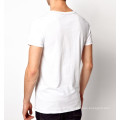Base d&#39;eau impression blanc col rond été personnalisé en gros coton hommes t-shirt